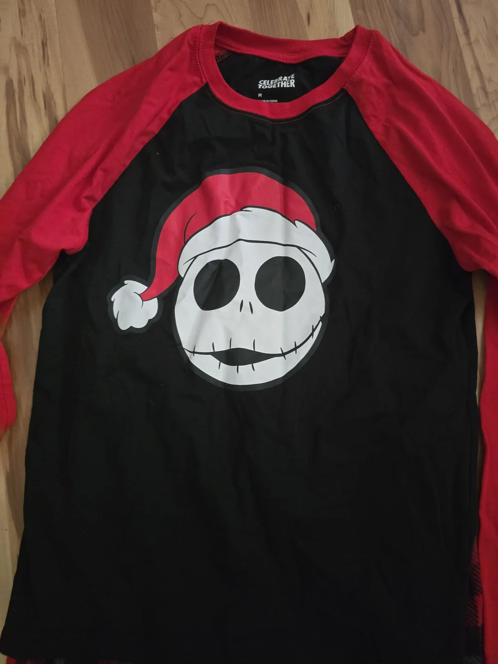 Kids Red & Black Holiday Skull Raglan Pajama Set